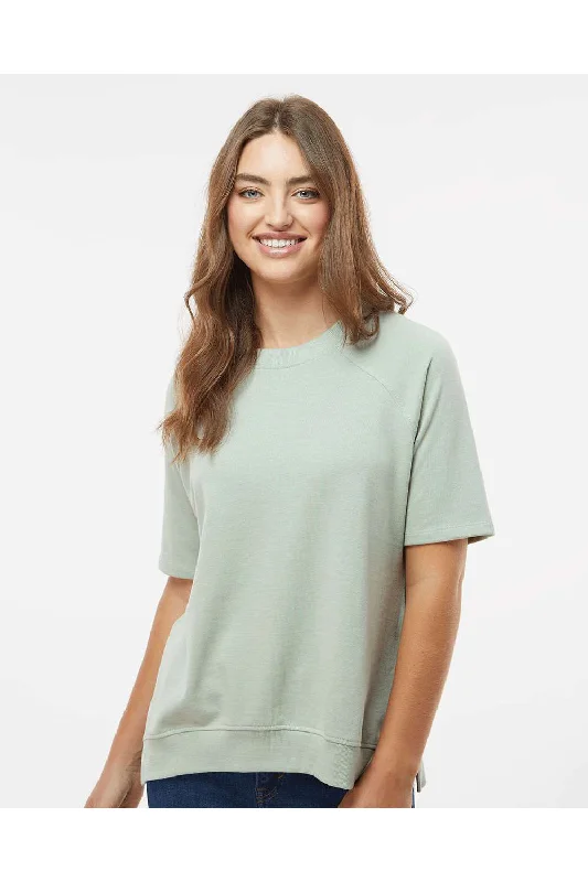 MV Sport Womens French Terry Short Sleeve Crewneck Sweatshirt - Greenstone Cozy Women's Winter