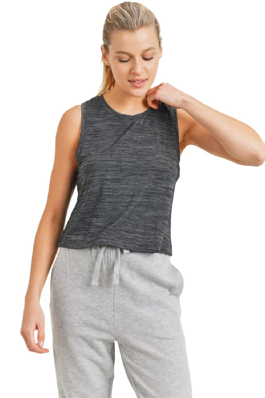 Two-Tone Essential Racerback Tank Top (AT3089) Dapper Women's Bow - adorned