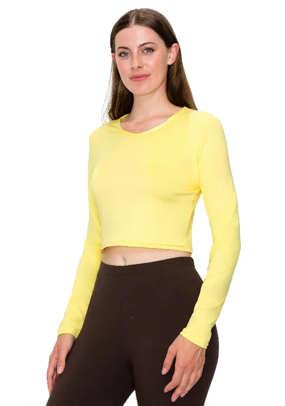 ALWAYS Women's Long Sleeve T-Shirts - Casual Basic Cropped Tee Tops with Crew Neck Practical Women's Quick - dry