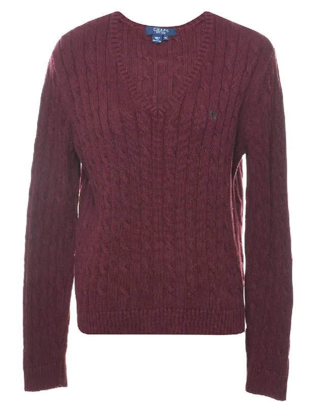 Chaps Cable Knit Jumper - L Casual Women's Loose - fitting