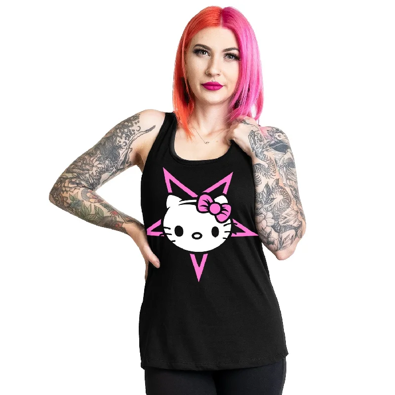 Hello Satan Kitty Racerback Tank Top Elegant Women's Formal 