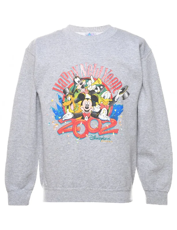Disney Grey Classic Cartoon Sweatshirt - S Preppy Women's College