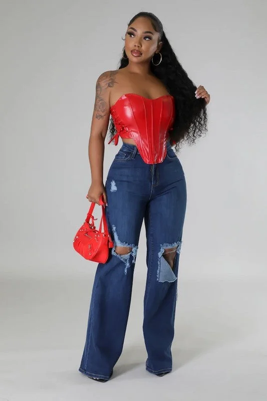 Jade Wide Leg Jean in Dark Denim Sleek Women's 