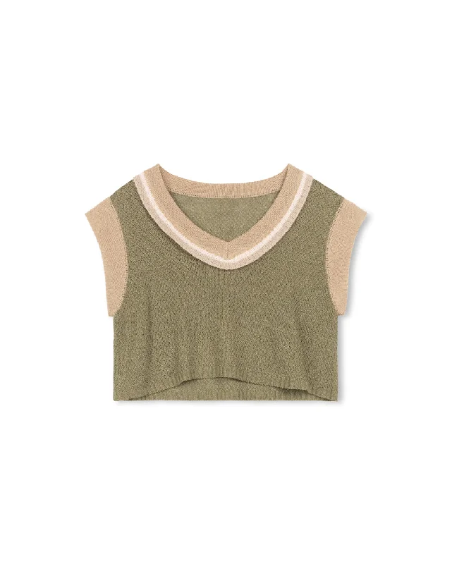 Knit Overlay Vest Geometric
