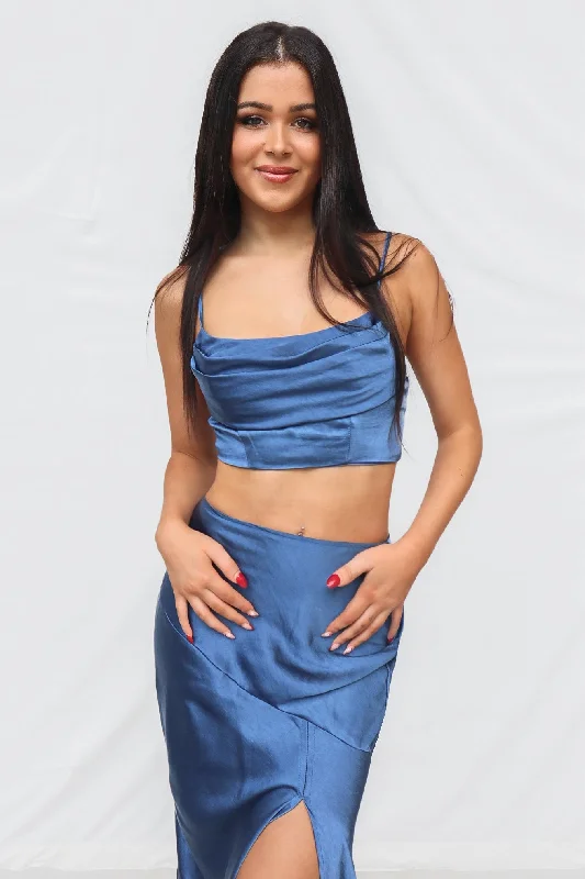 Rihanna Set Top - Navy Elegant Women's Formal 