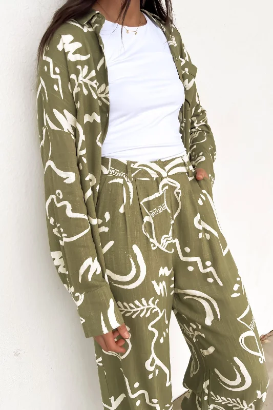 Greta Shirt Bronte Sage Earthy Women's 