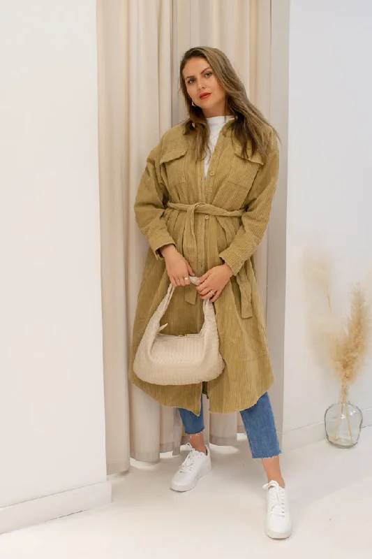 NEW MALORY MAXI CORDUROY BELTED BUTTON UP Sporty Women's Tennis