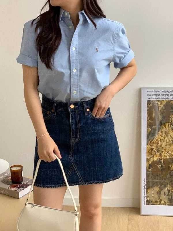 Big Boys Cotton Oxford Short-Sleeve Shirt Refined Women's 