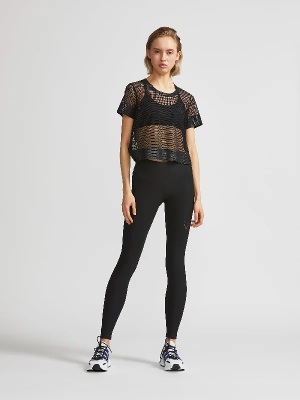 Mesh Crop T-Shirt Cozy Women's Winter
