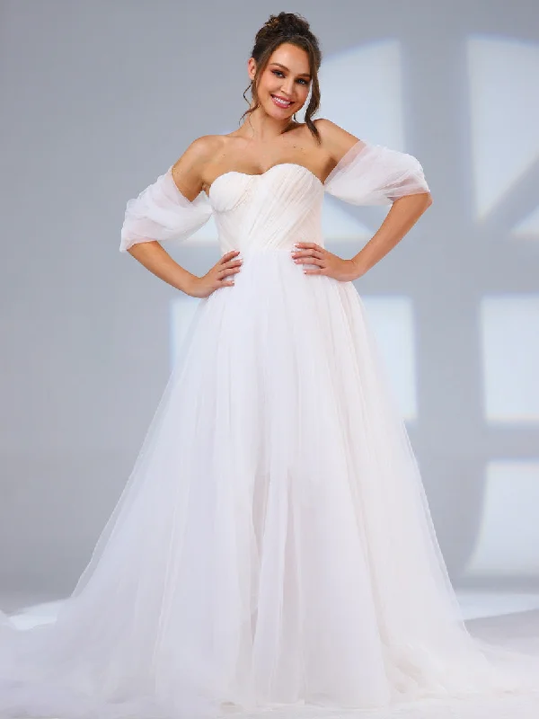 Tulle Ball Gown Wedding Dress A Line Country Off The Shoulder Preppy Women's College Tulle Ball Gown Wedding Dress A Line Country Off The Shoulder Preppy Women's College