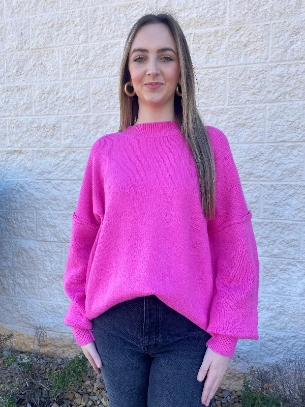 Sweet Escape Pink Sweater Confident Women's High - fashion