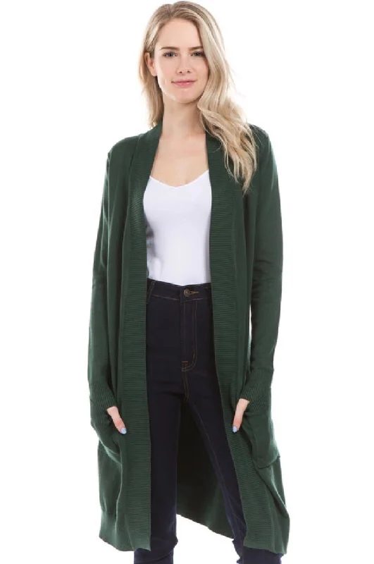 Olive Cardigan Elegant Women's Formal 