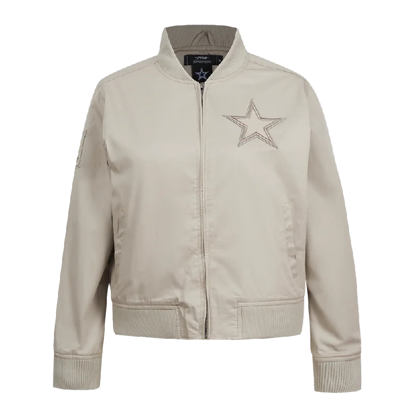NFL DALLAS COWBOYS NEUTRAL WOMEN'S TWILL JACKET (TAUPE) performance