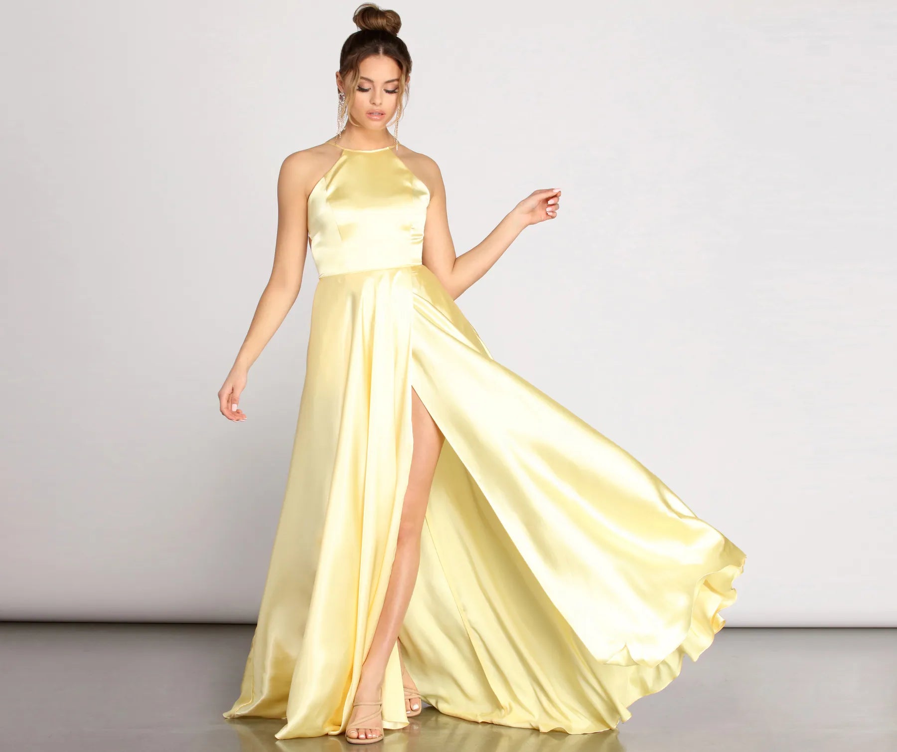 Shonda Charmeuse Satin A-Line Dress Stylish Women's Tropical 