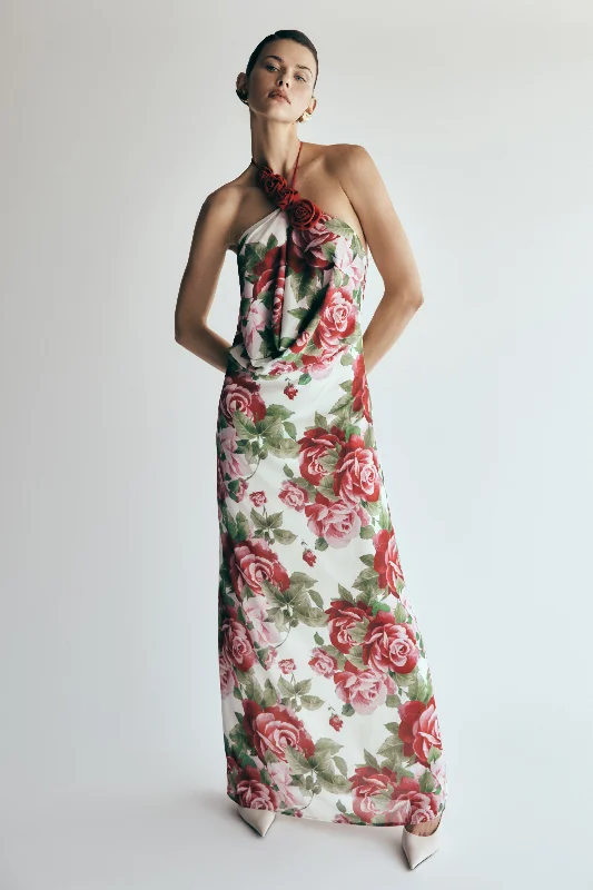Rosalia Cowl Neck Maxi Dress - Sonia Rose Print Streetwear Style for 