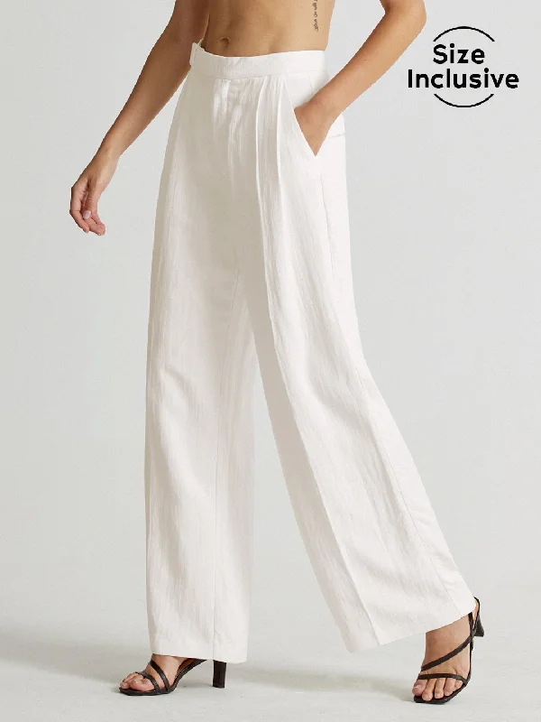BerryBetty - High Waisted Wide Leg Linen Pants Athletic Women's 
