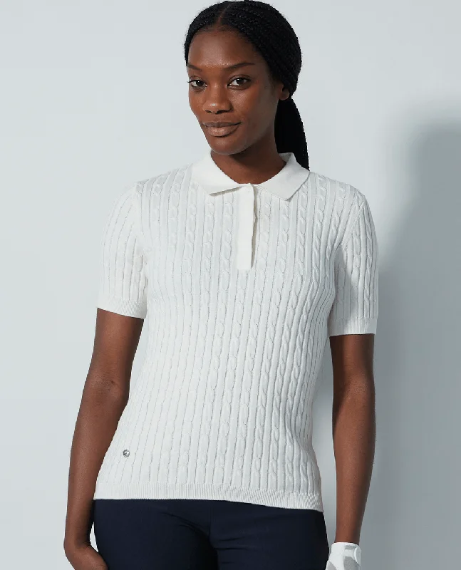 DAILY SPORTS Madelene Cashmere Knitted Polo 273 White Refined Women's Classic 