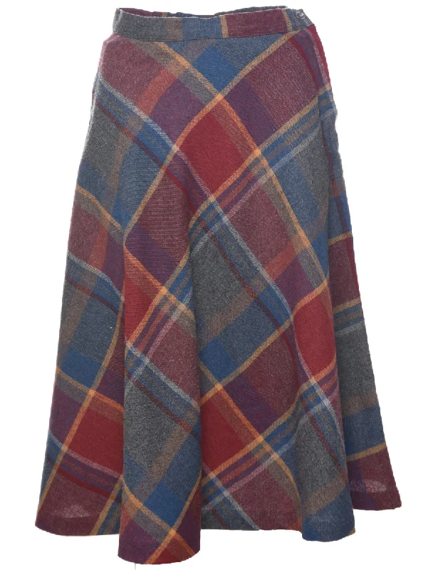 Checked A-line Skirt - S Bold Women's Statement