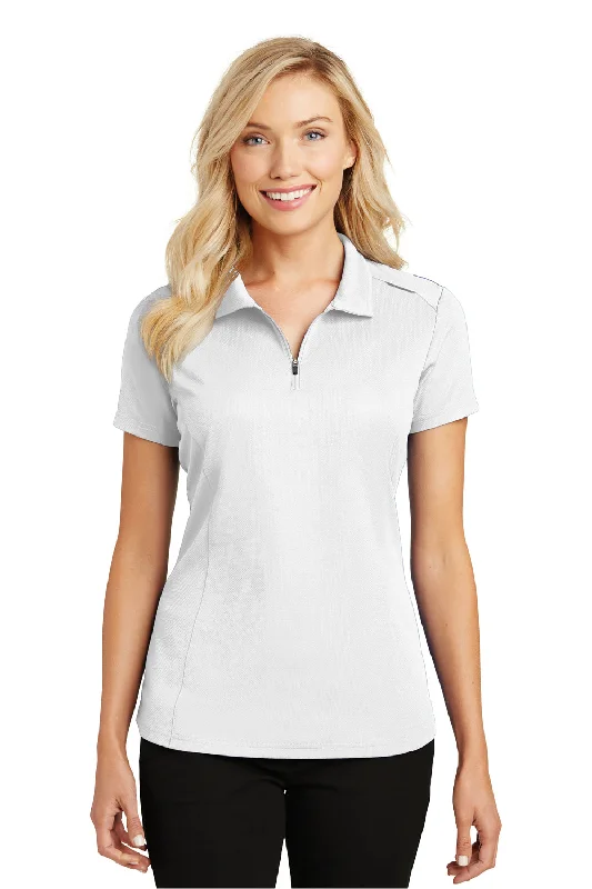 Port Authority Womens Moisture Wicking Short Sleeve Polo Shirt - White - Closeout Street
