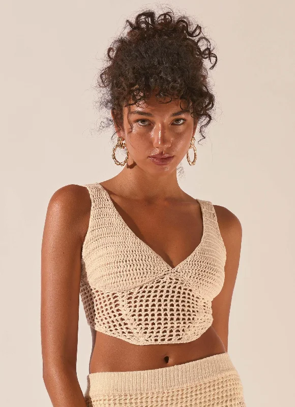 Dreaming Of The Coast Crochet Corset - Seashell Elegant Women's 
