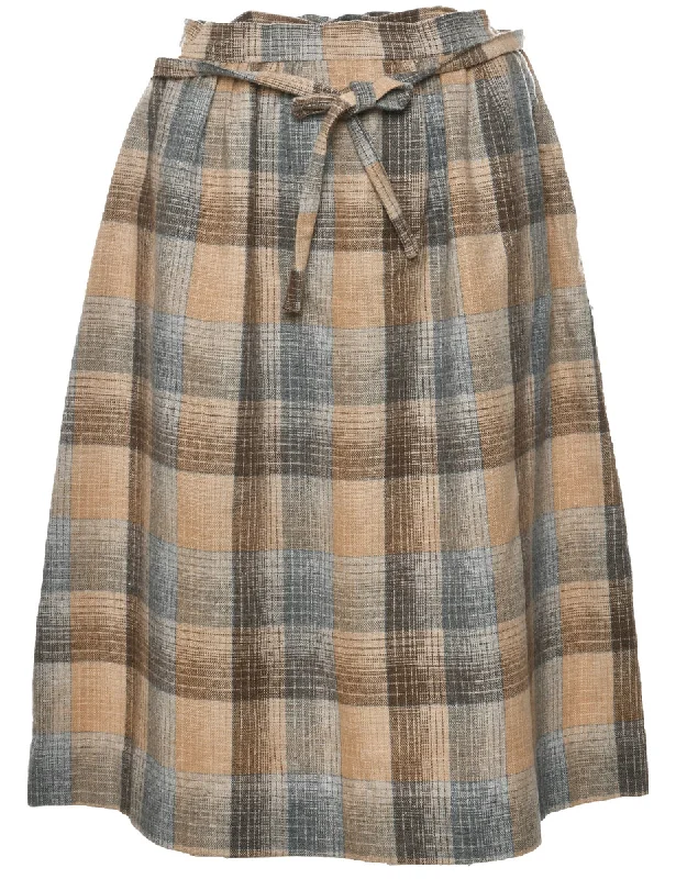 Checked Pencil Skirt - S Street