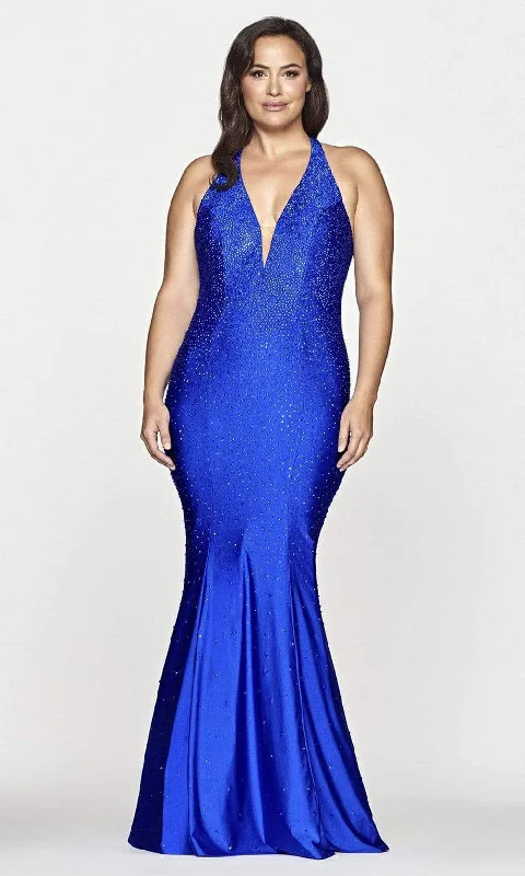 Faviana - 9519 Beaded Satin Mermaid Long Gown Dynamic Women's High - energy