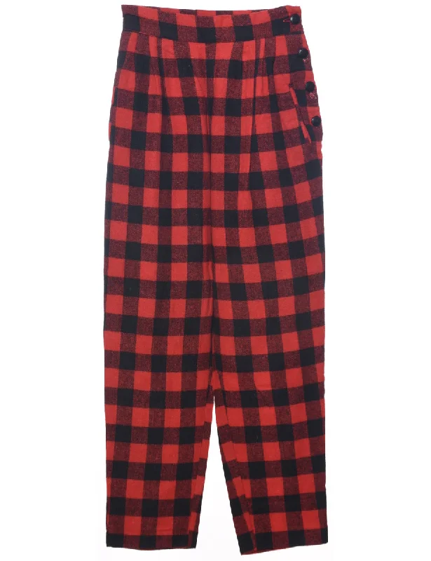 Checked Pattern Trousers - W24 L28 Modern Women's Tech
