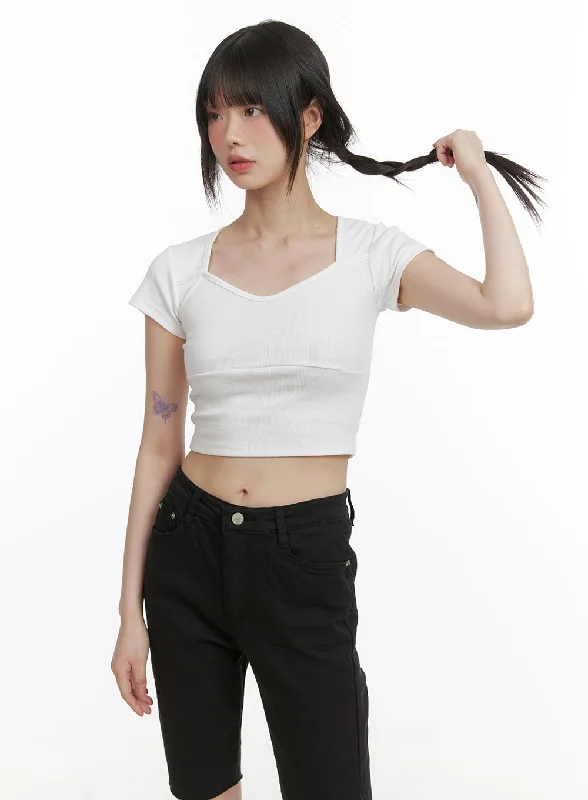 Cotton Blossom Crop Top CY414 Cool Women's Distressed