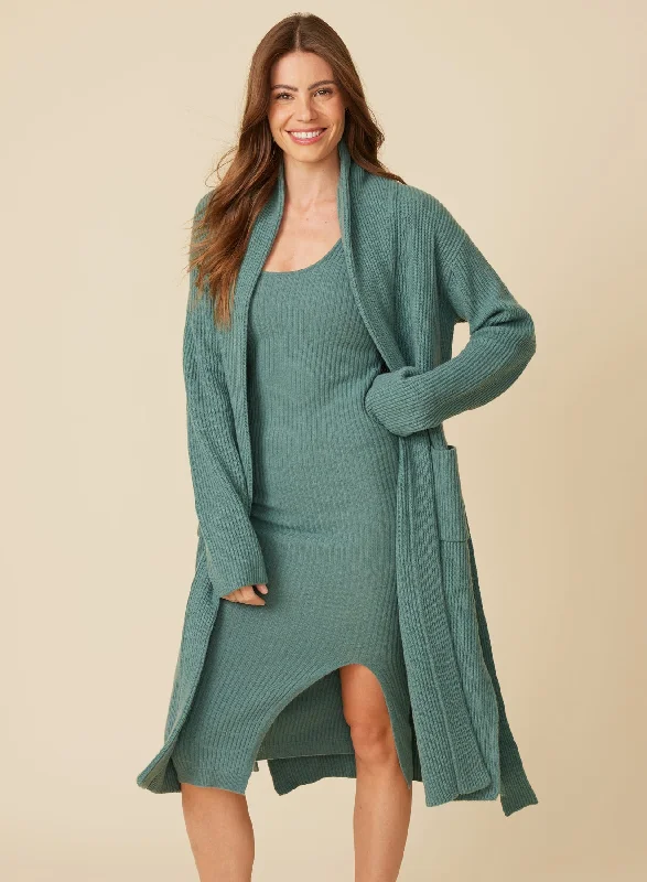 Sawyer Ribbed Coat - Eucalyptus Dapper Women's Bow - adorned