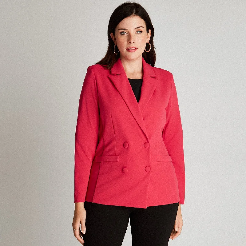 Blazer Manga Larga Fucsia Refined Women's Velvet