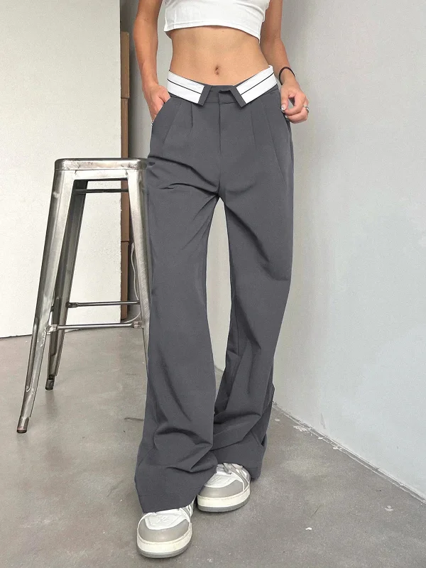 BerryBetty - Recreation Day Straight Leg Dress Pants Casual Women's Japanese 