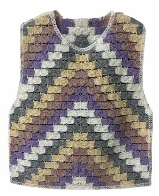 Crocheted Colorful Knit Vest Youthful Women's Anime - inspired