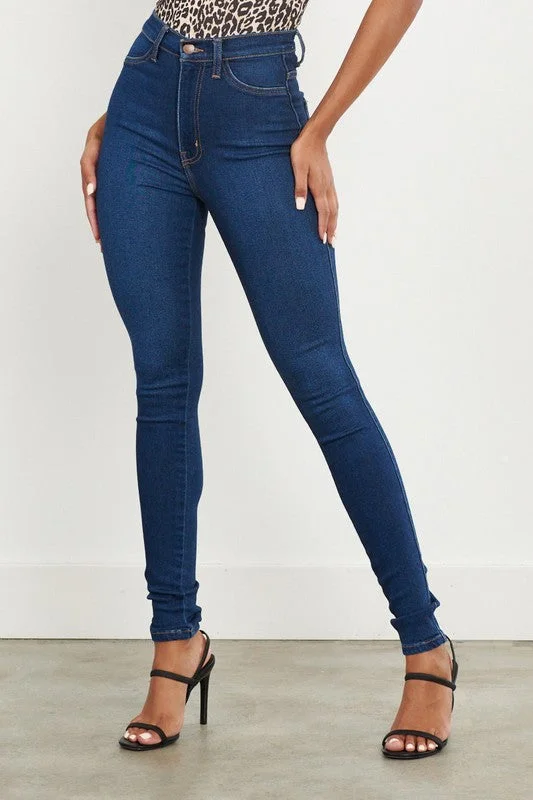 High Waisted Classic Skinny Jeans Casual Women's Japanese 