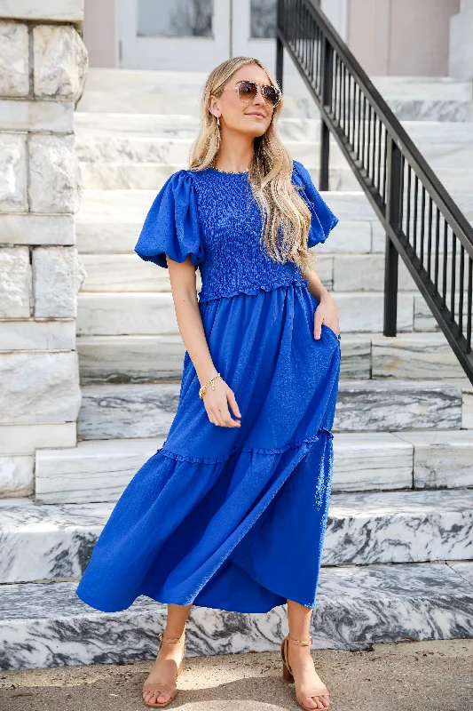 FINAL SALE - Exceptional Sight Blue Maxi Dress Refined Women's Velvet