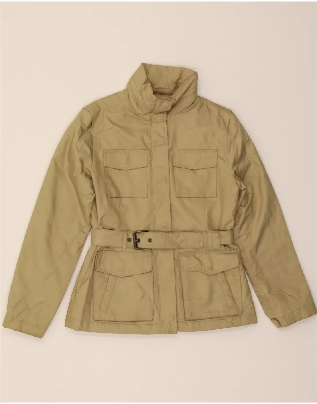 MASSIMO DUTTI Womens Hooded Utility Jacket UK 10 Small Beige Polyester Classic Women's Pin - striped