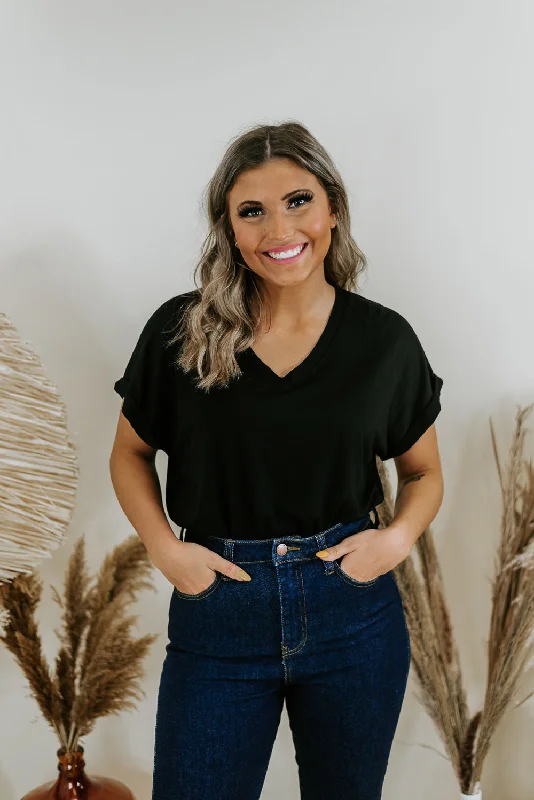 Day Break Short Sleeve Bodysuit, Black Geometric