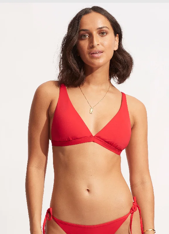 Seafolly Collective Longline Tri - Chilli Red Bold Women's Animal Print