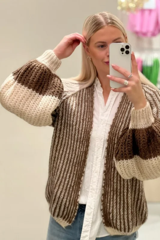 Noella - Liana Knit Cardigan - Beige Brown Sporty Women's Tennis