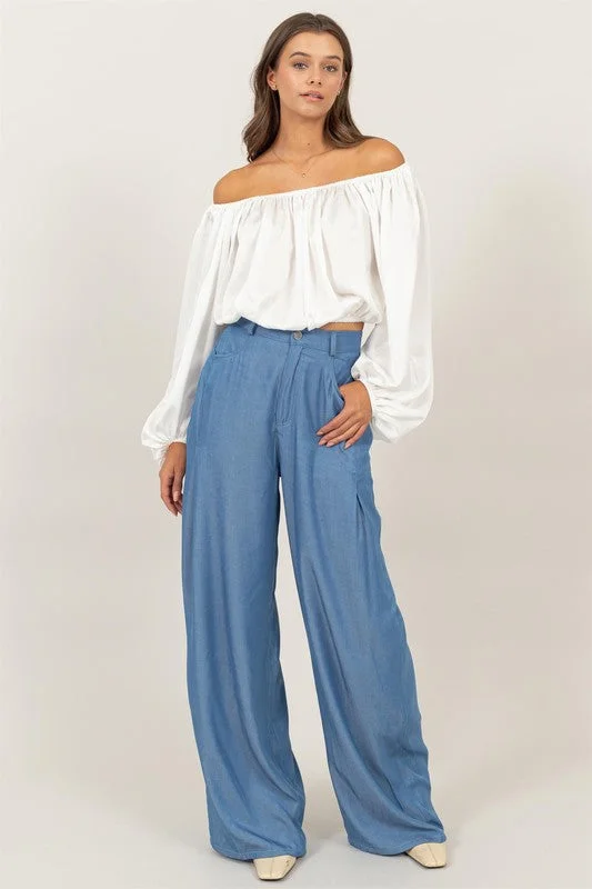 Identity Biz High Waist Woven Pants Streetwear Style for 