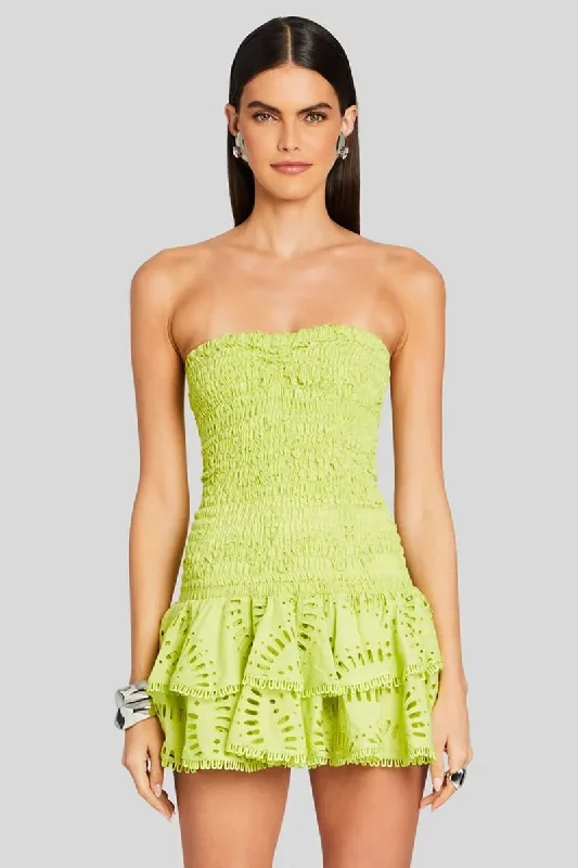 Getaway Fun Eyelet Strapless Mini Dress Casual Women's Japanese 