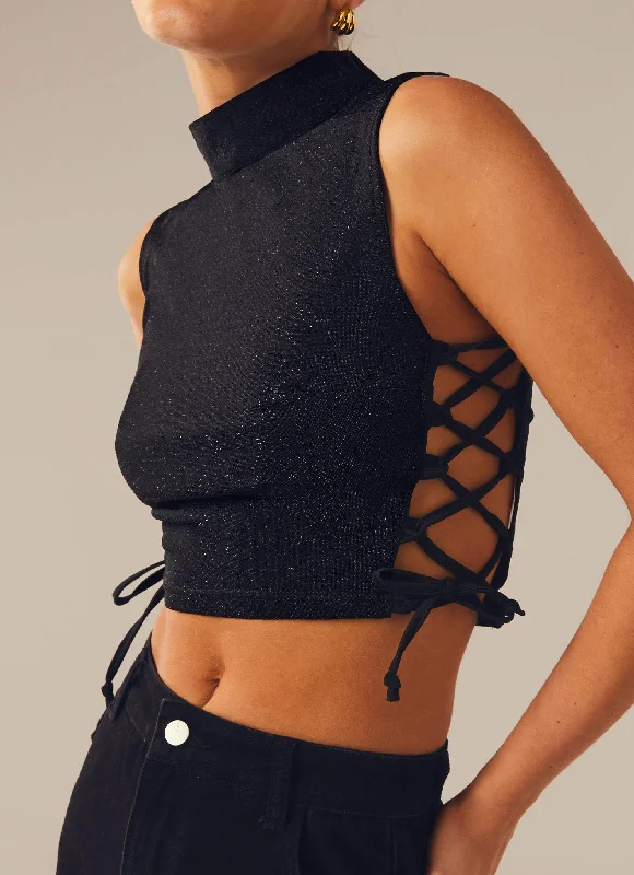 Levitate Crop Top - Black Moonlight Australian Beach