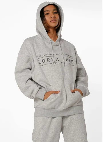 Lorna Jane Lounge Fleece Hoodie - Grey Marl Refined Women's Hand - crafted