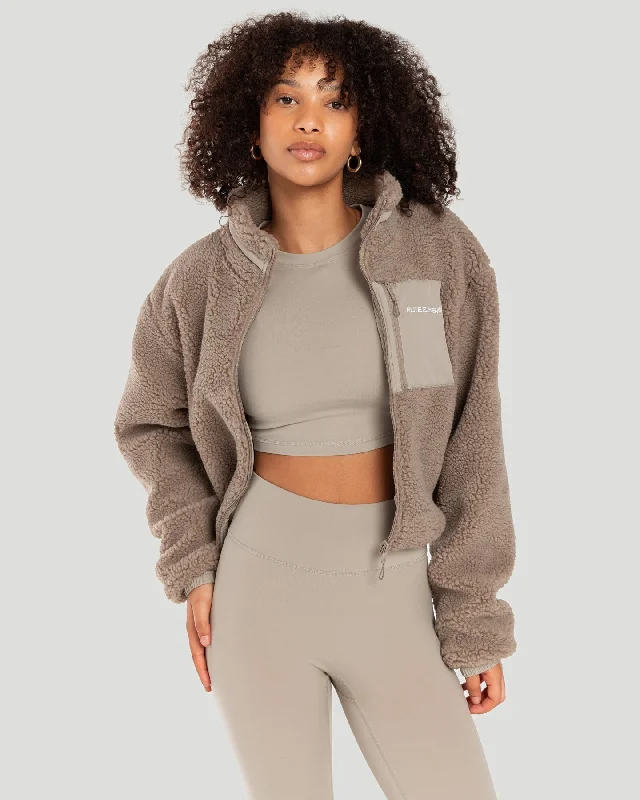 Registered Teddy Cropped Jacket - Vintage Khaki Modern Women's Tech