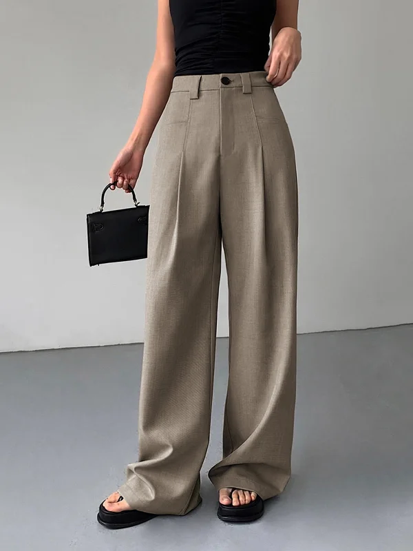 BerryBetty - Divine Pleat Wide Leg Dress Pants Contemporary 