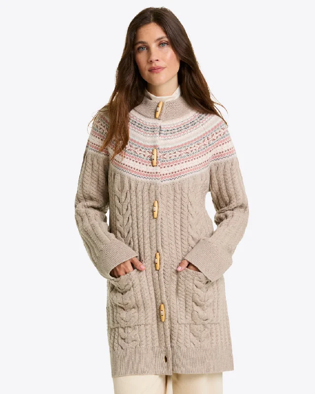 Fairisle Toggle Sweater Casual Women's Japanese 