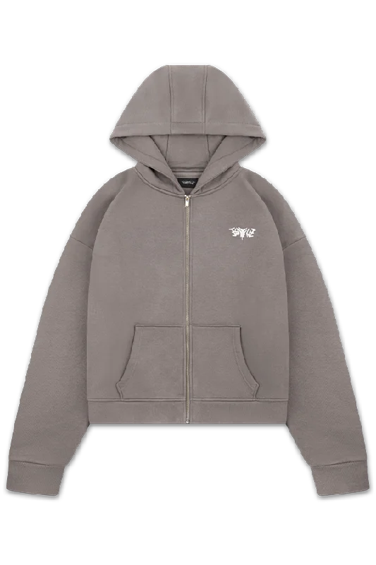 BASIC ZIP HOODIE DARK GREY Business