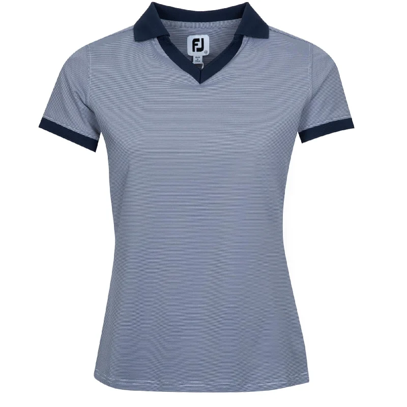 Womens Short Sleeve Open Collar Navy - AW24 Unique Women's Upcycled