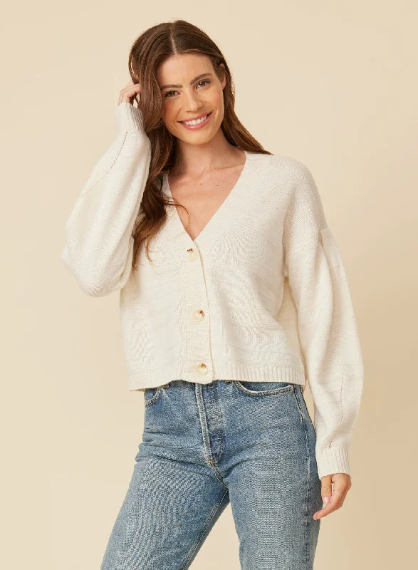 Essie Cashmere Cardigan - Ivory Youthful Women's Pop