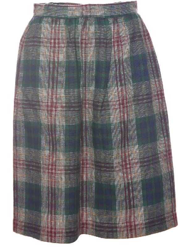 Checked Pencil Skirt - M Edgy Women's Punk