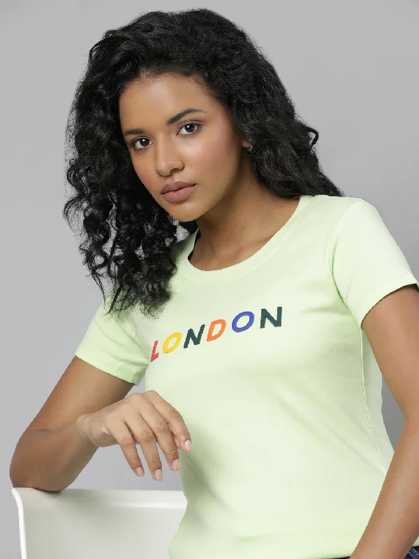 Women Lime Green Typography T Shirt Cozy Women's Sherpa - lined